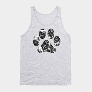 Grey Roses Paw Print Tank Top